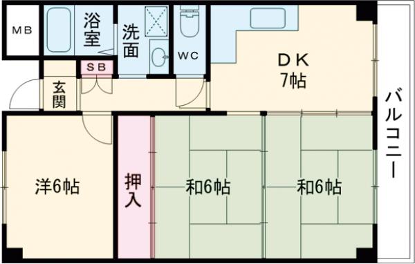 ハイツ大善の間取り