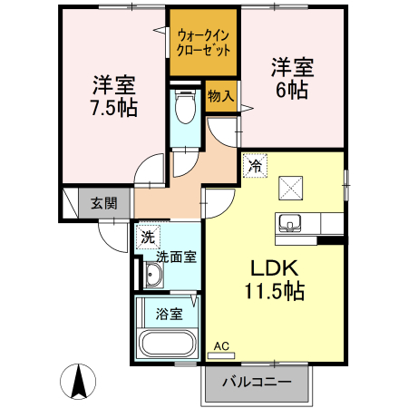 ルピナ大北D棟の間取り