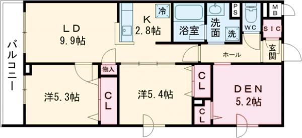 プライムガーデン若木の間取り