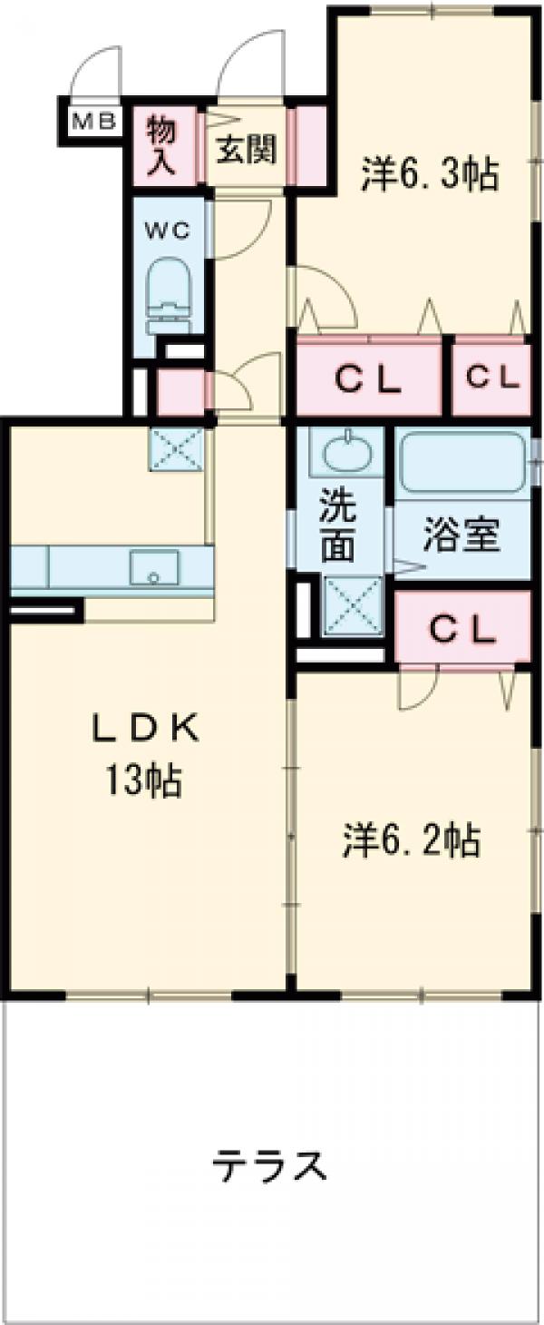 グランドゥール板付の間取り