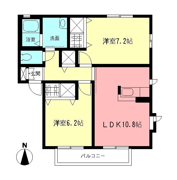 コーポ豊明Bの間取り