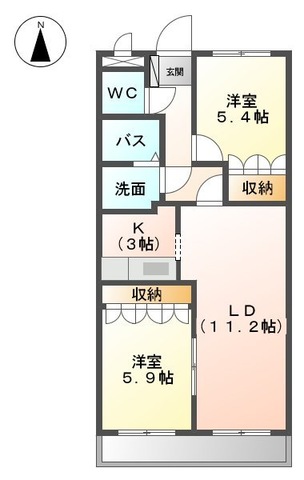ボヌールAKIの間取り