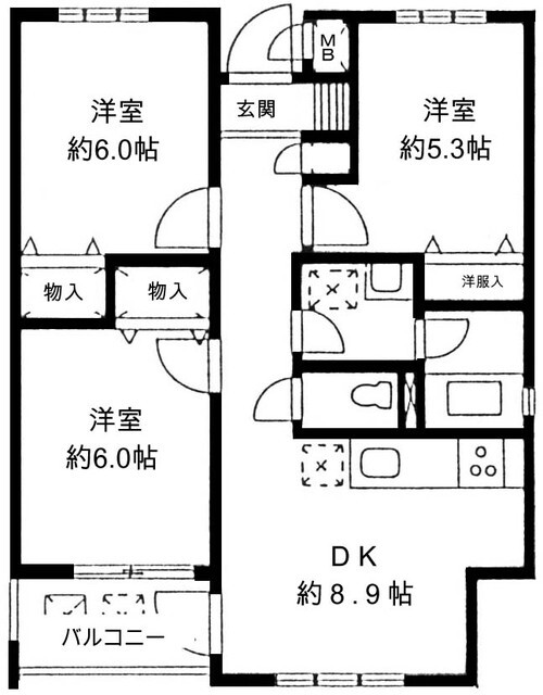 シダークレストあざみ野B棟の間取り