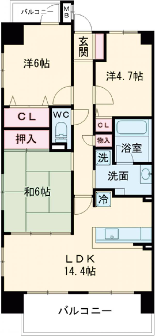 元今泉レジデンスの間取り
