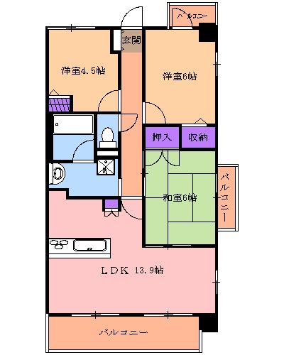 元今泉レジデンスの間取り