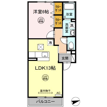 プリーマヴェールBの間取り