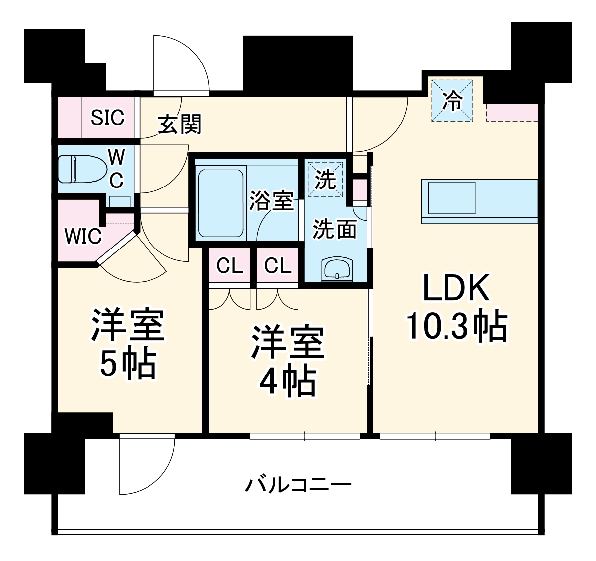 ザ・パークハビオ行徳駅前の間取り