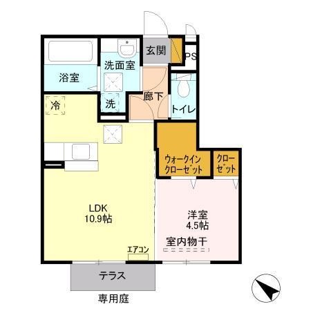 メルベーユおおたかの森 2号棟の間取り