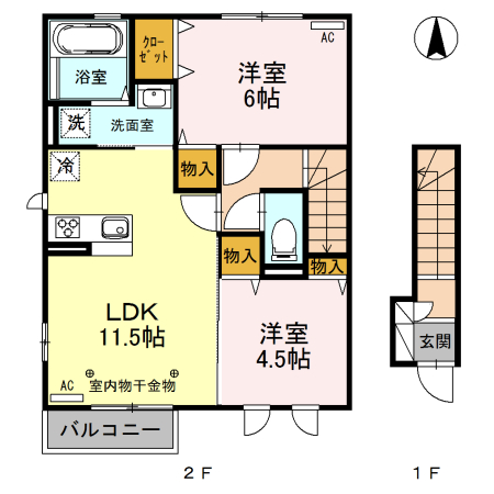 アスター Aの間取り