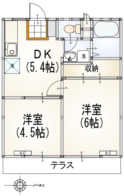 寿町の完工年月(1985年3月)築の賃貸アパートの間取り