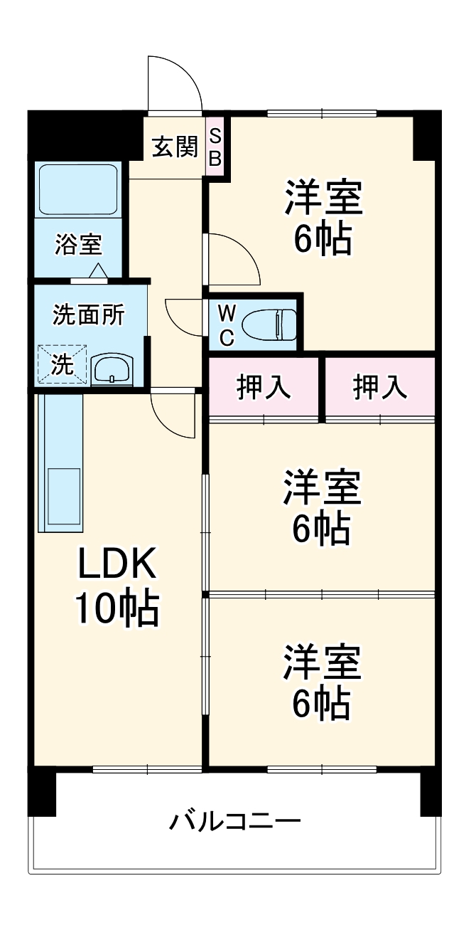 鶴陽明ハイツの間取り