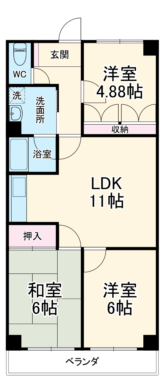 長良ロイヤルマンションの間取り