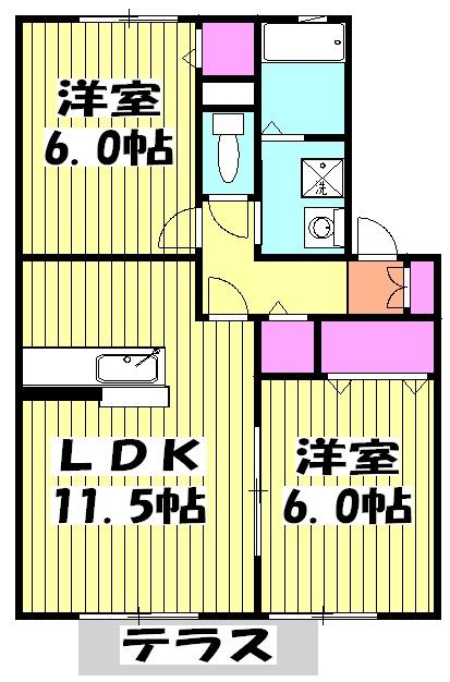 クレールルピナスBの間取り