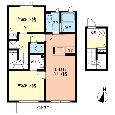 若宮ハイツ坂下の間取り