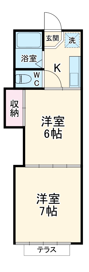 ハイツ西川・111号室の間取り