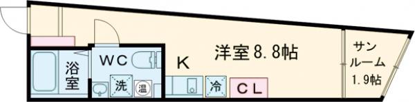 ＣＯＣＯＣＵＢＥ北千住Ⅱ・402号室の間取り