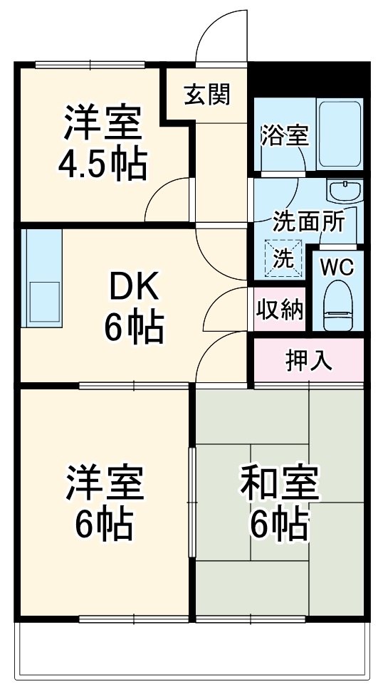 ルピナス花池B棟の間取り