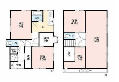 東狭山ケ丘の完工年月(1991年3月)築の賃貸一戸建ての間取り