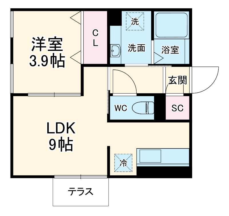 スカイコートA棟の間取り
