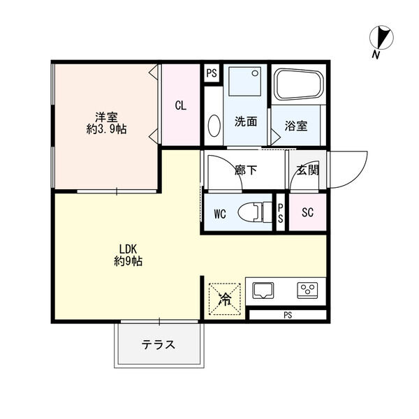 スカイコートB棟の間取り