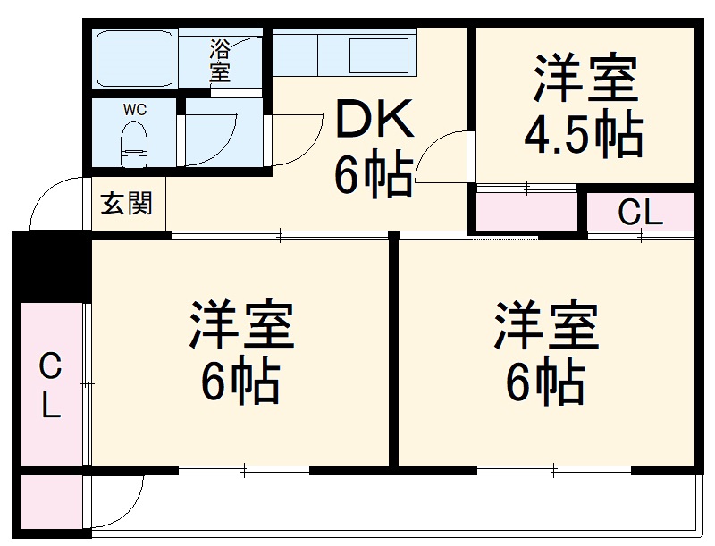 浜田マンションB棟の間取り