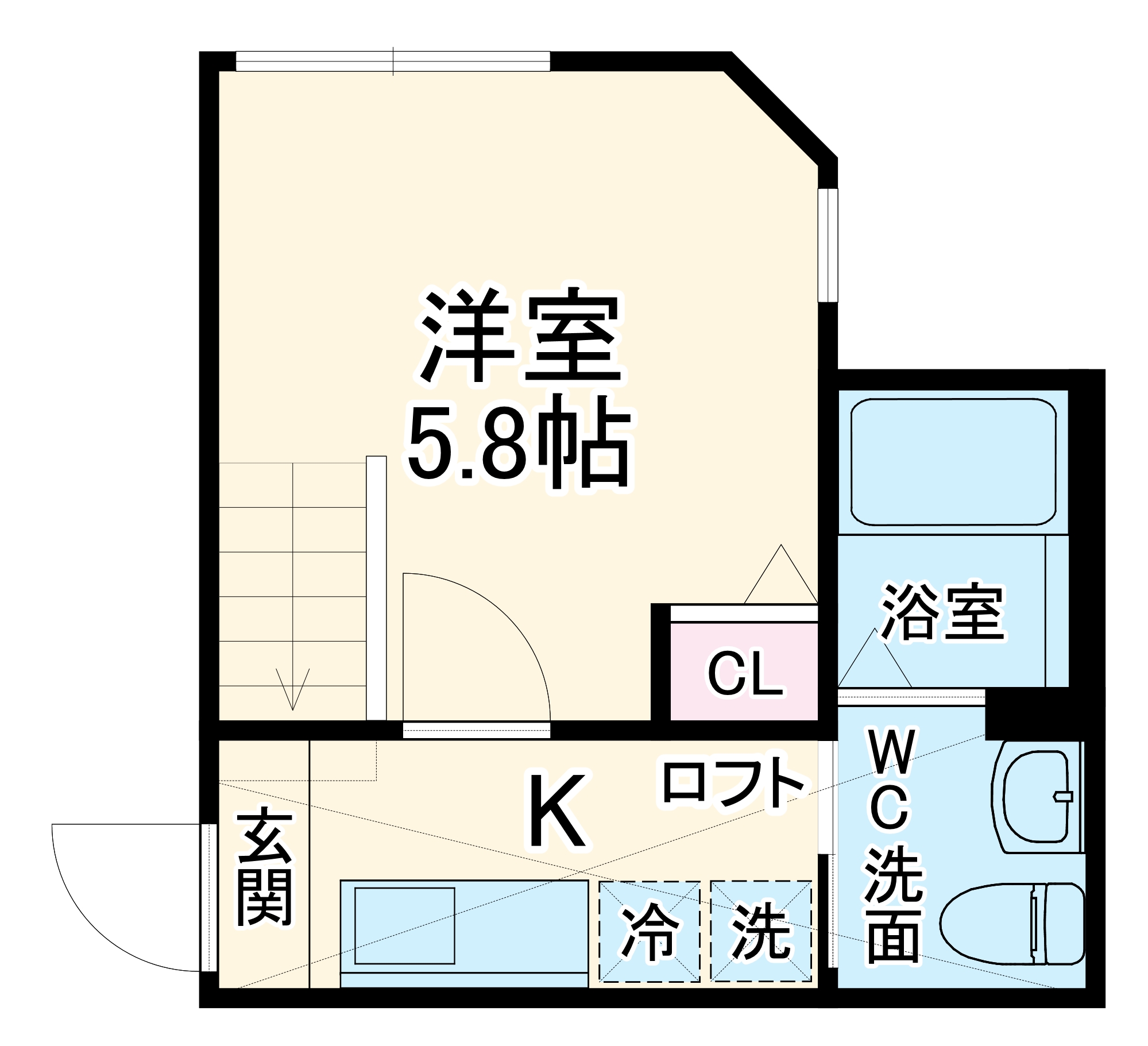 福田の完工年月(2016年12月)築の賃貸アパートの間取り