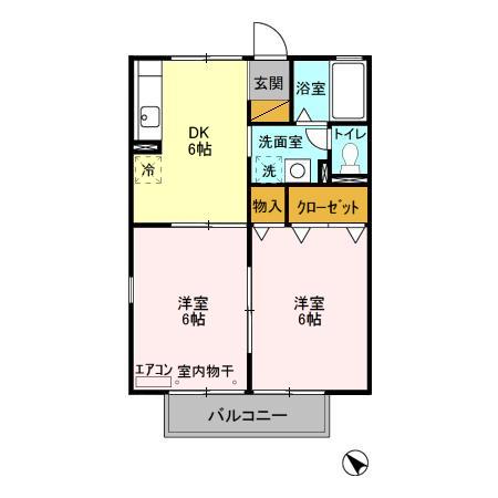 屋敷添ハイツの間取り