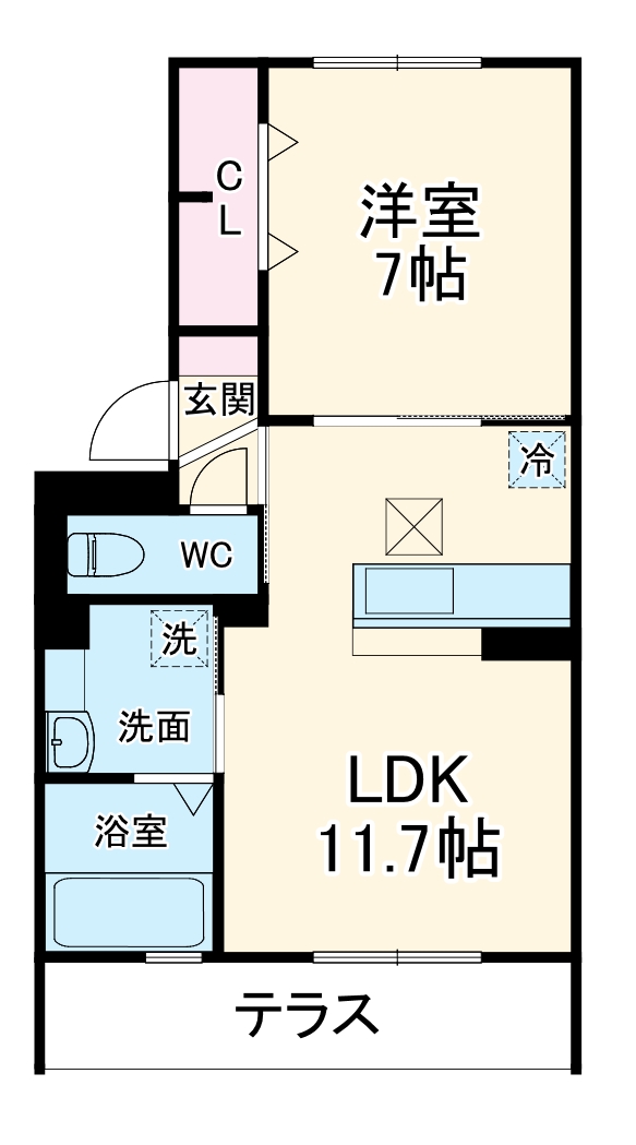 D-room新木曽川 Aの間取り