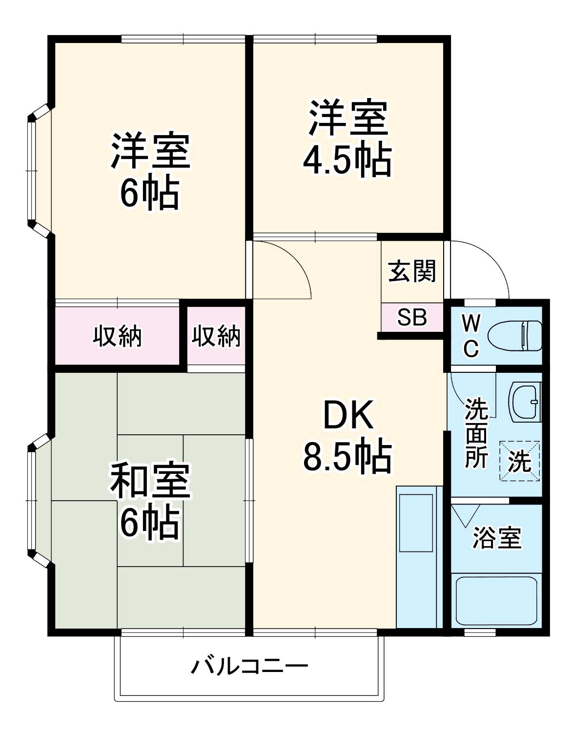 井口ハイツA棟の間取り