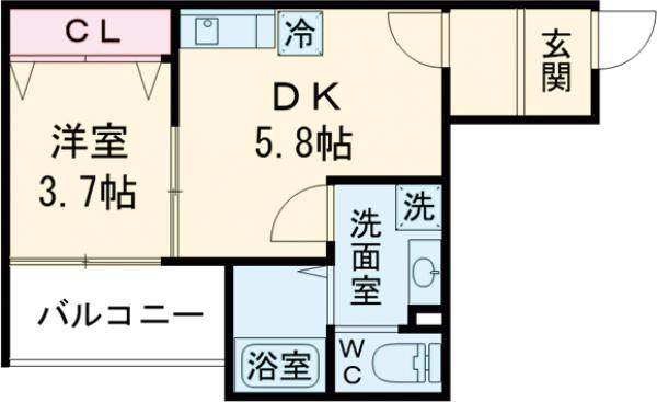 ジラフ姪浜駅前の間取り