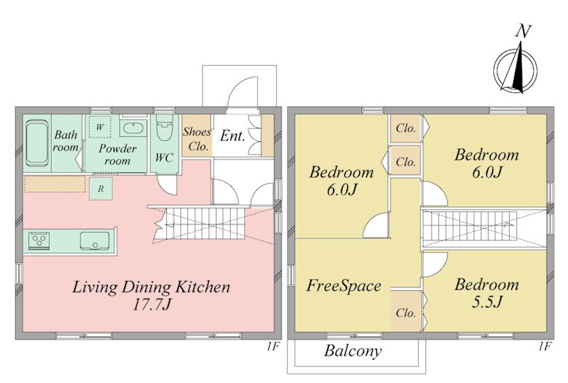 鴨江1丁目10-15貸家の間取り