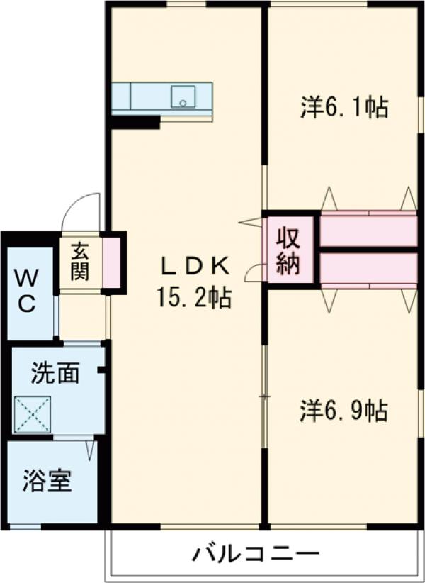 ライブオークみのわ Aの間取り