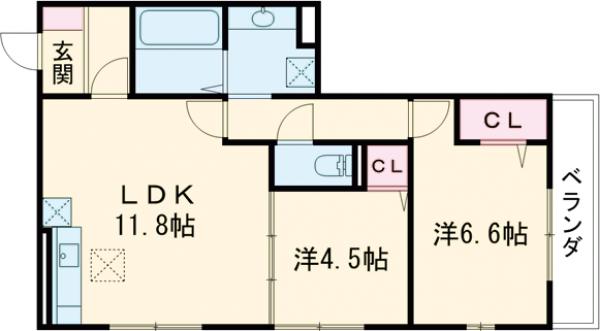 セジュール長岡天神の間取り