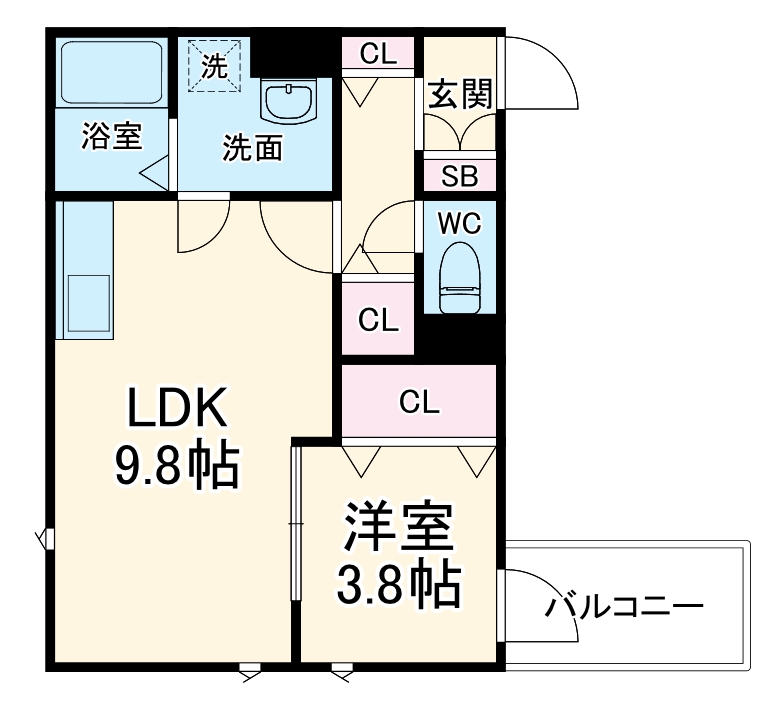 クレール塚本の間取り