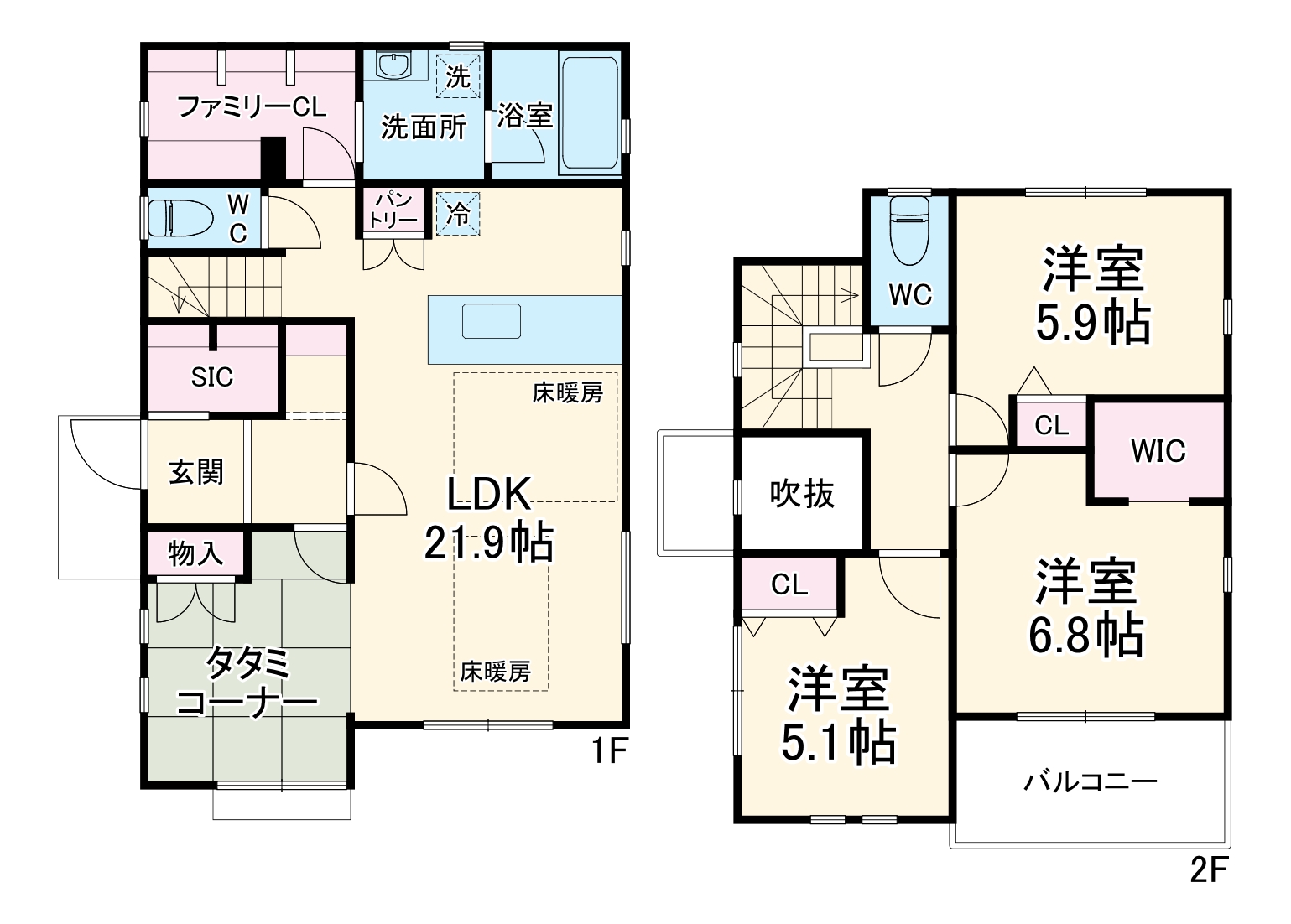 鳶尾戸建の間取り