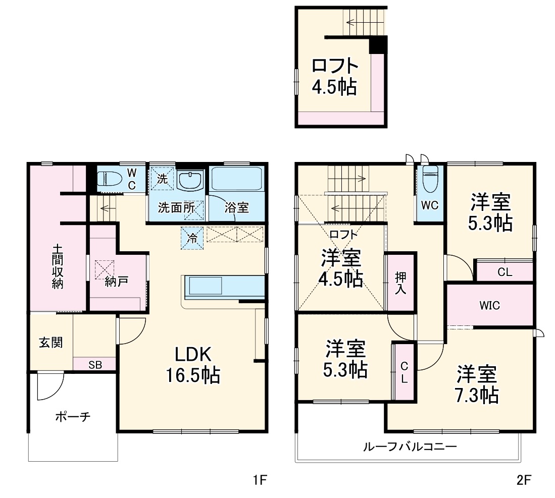 春日井市大留町6丁目貸家の間取り