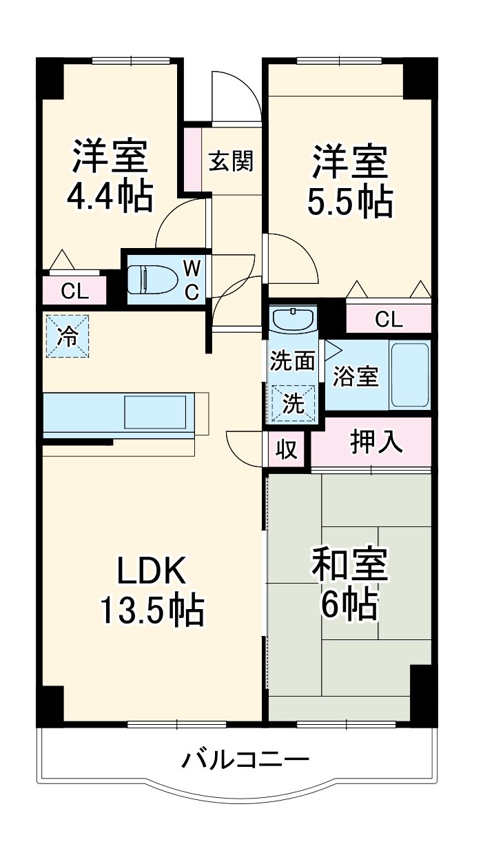 シャトル清水の間取り