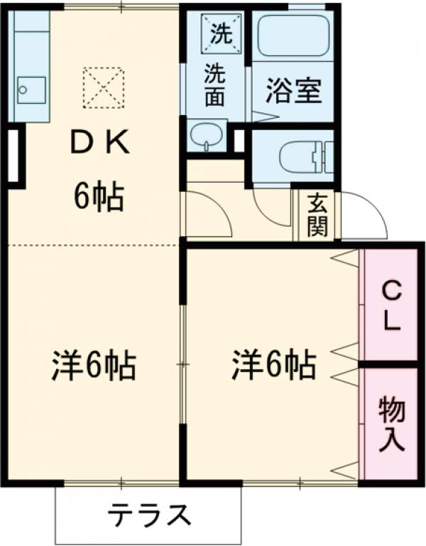 ルミエール河口B棟の間取り