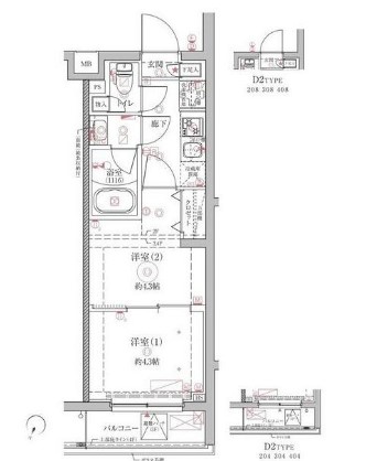 クレイシアIDZ中野鷺宮・206号室の間取り