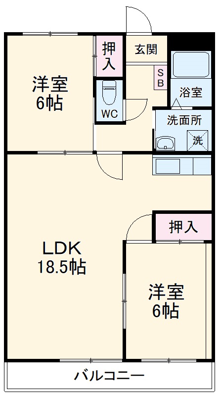 エルヴェ武里の間取り