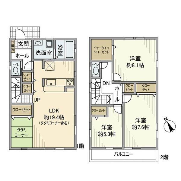 大和町字北組郷中戸建の間取り