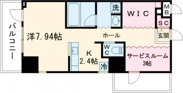リフュージュ・ハピネスタワーの間取り