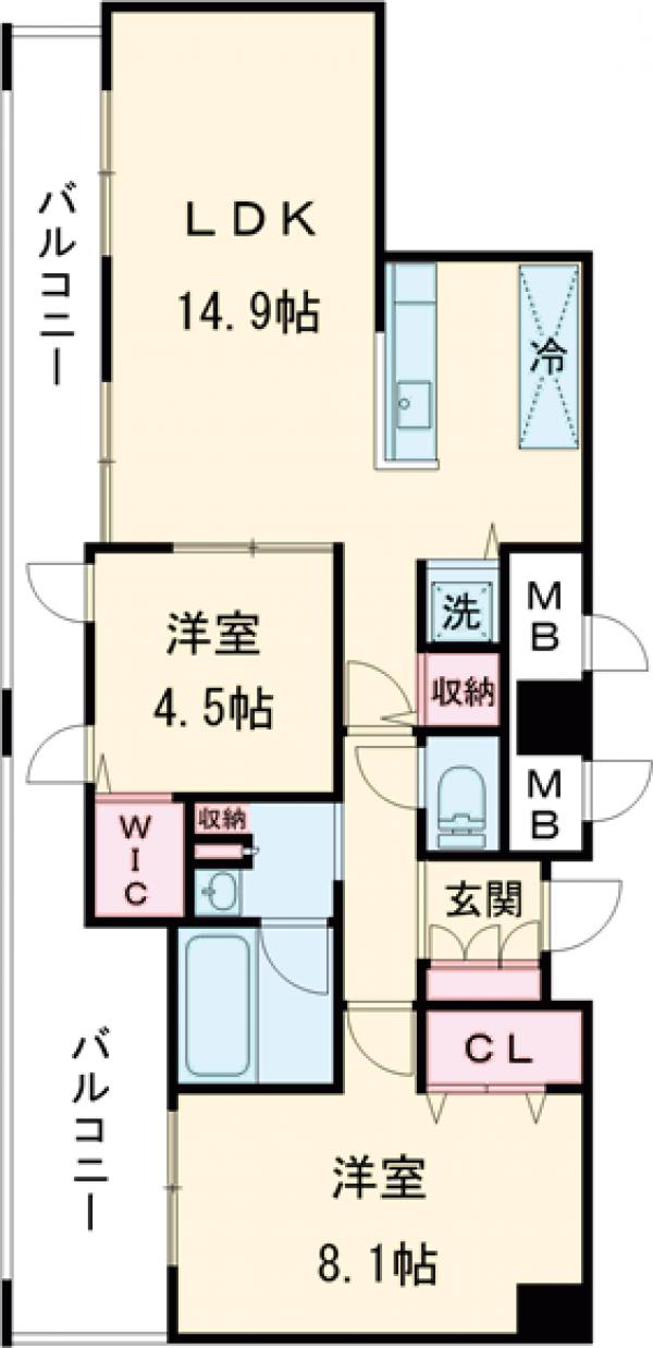 KDXレジデンス大濠ハーバービュータワーの間取り