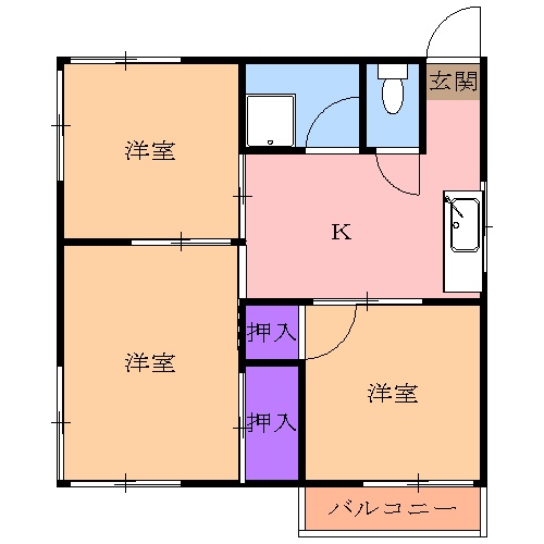 岩村ハイツ東棟の間取り