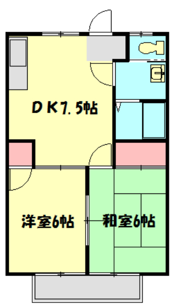 兎河原ハイツの間取り