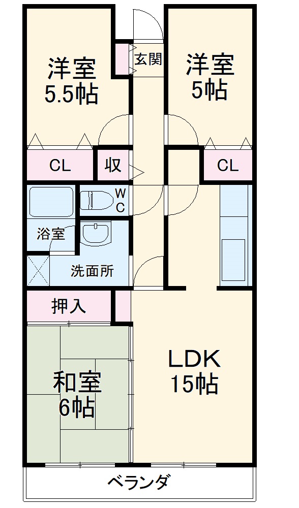 ダイヤモンドマンション2号館の間取り