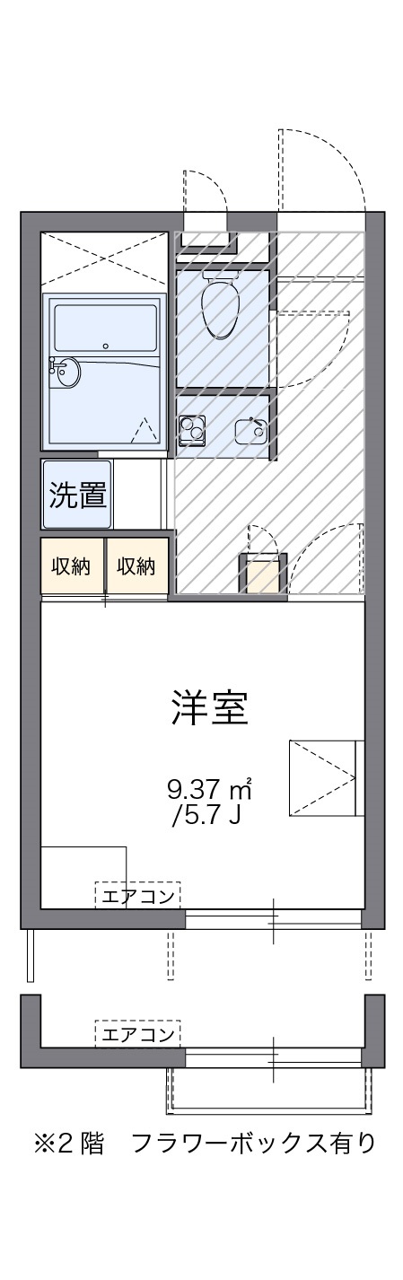 レオパレスクレール若宮Ⅲの間取り