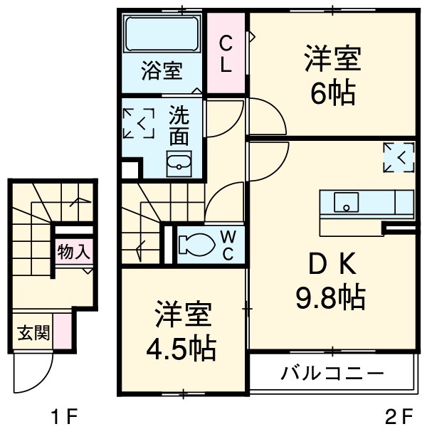 グローリアコートCの間取り