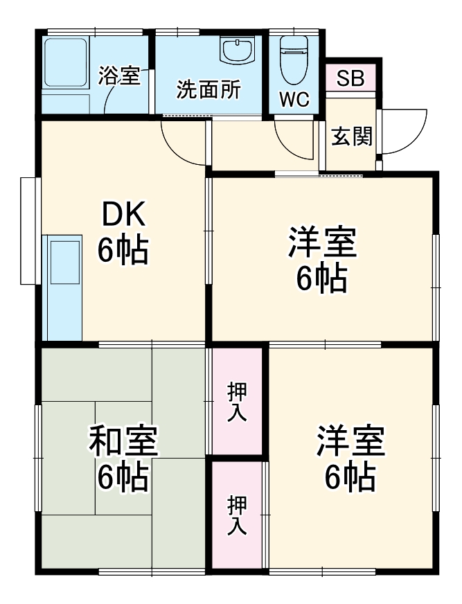 加須市睦町1丁目貸家の間取り