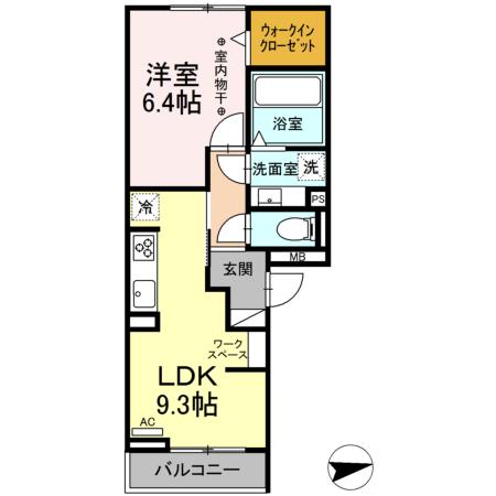 ＬＩＥＮ（リアン）・301号室の間取り